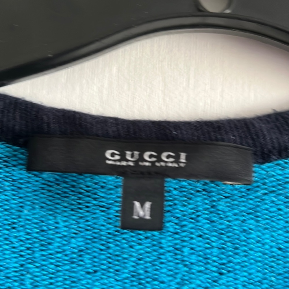 Navy Gucci Short sleeve sweat shirt